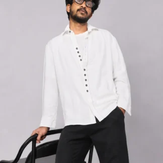 Ydurya Black Button Monarch – Boxy Fit Shirt — view 1